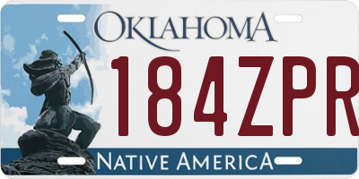 OK license plate 184ZPR