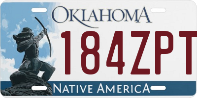 OK license plate 184ZPT