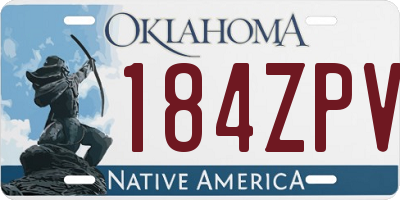 OK license plate 184ZPV