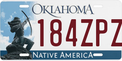OK license plate 184ZPZ