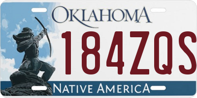 OK license plate 184ZQS