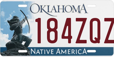 OK license plate 184ZQZ