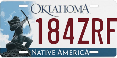 OK license plate 184ZRF