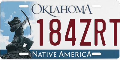 OK license plate 184ZRT