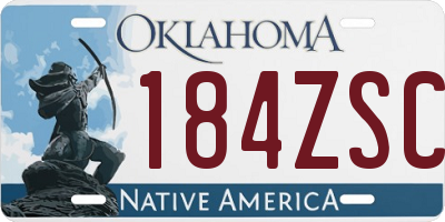 OK license plate 184ZSC