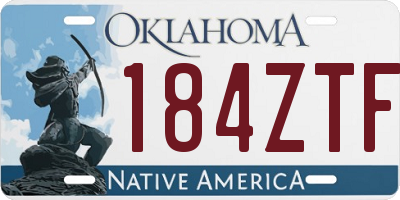 OK license plate 184ZTF