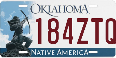 OK license plate 184ZTQ