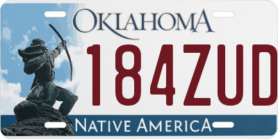 OK license plate 184ZUD