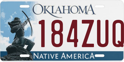 OK license plate 184ZUQ