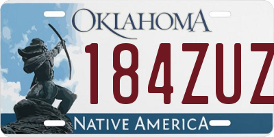 OK license plate 184ZUZ