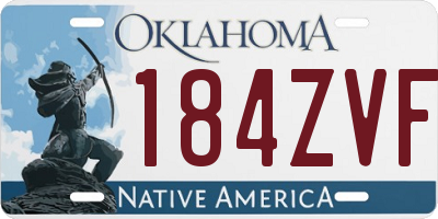 OK license plate 184ZVF