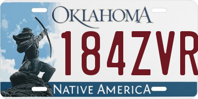 OK license plate 184ZVR