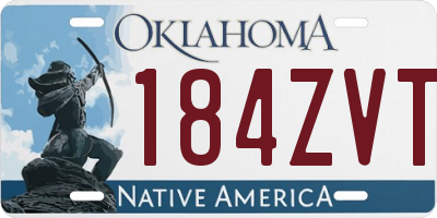 OK license plate 184ZVT