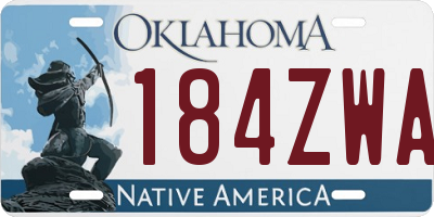 OK license plate 184ZWA