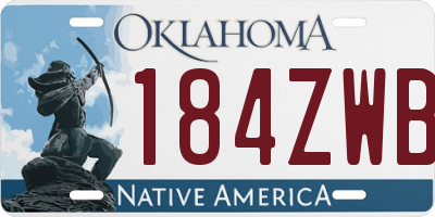OK license plate 184ZWB