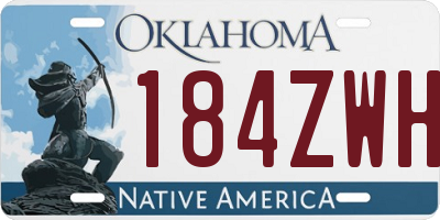 OK license plate 184ZWH