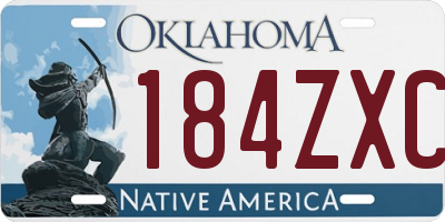 OK license plate 184ZXC