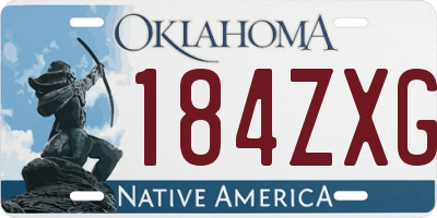 OK license plate 184ZXG