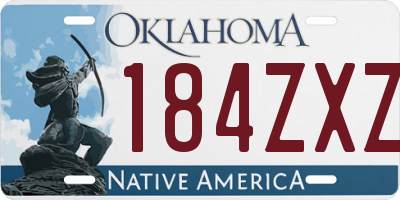OK license plate 184ZXZ