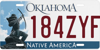 OK license plate 184ZYF