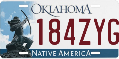 OK license plate 184ZYG