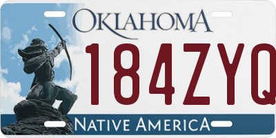 OK license plate 184ZYQ