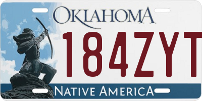 OK license plate 184ZYT