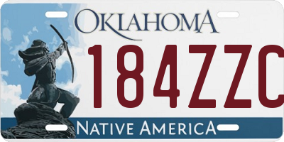 OK license plate 184ZZC