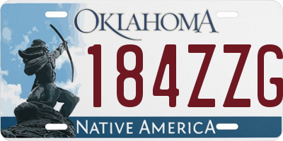 OK license plate 184ZZG