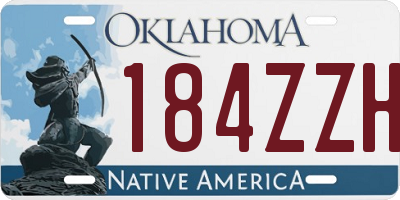 OK license plate 184ZZH