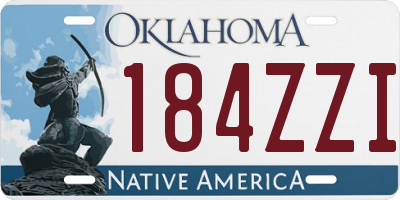 OK license plate 184ZZI