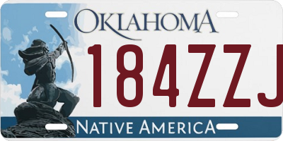 OK license plate 184ZZJ