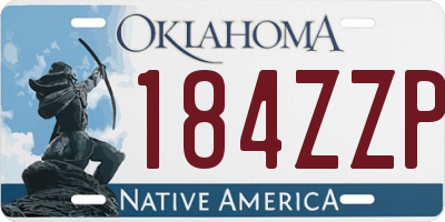OK license plate 184ZZP