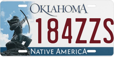 OK license plate 184ZZS