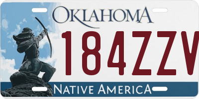 OK license plate 184ZZV