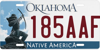 OK license plate 185AAF