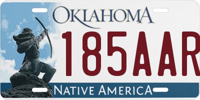 OK license plate 185AAR