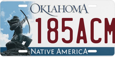 OK license plate 185ACM