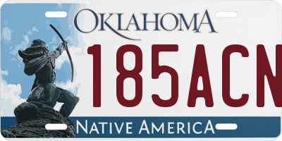 OK license plate 185ACN