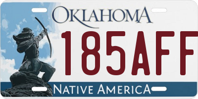 OK license plate 185AFF