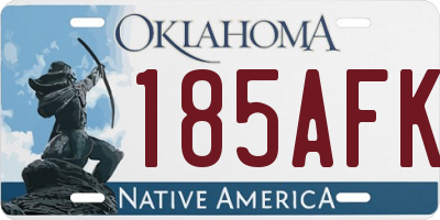 OK license plate 185AFK