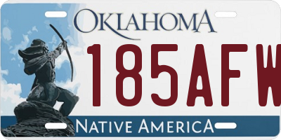 OK license plate 185AFW