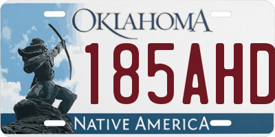 OK license plate 185AHD