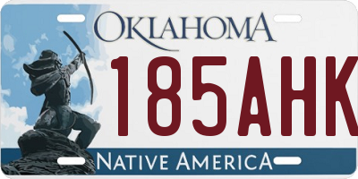 OK license plate 185AHK