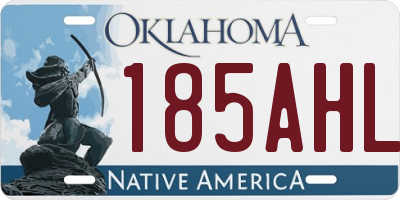 OK license plate 185AHL