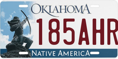 OK license plate 185AHR