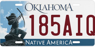 OK license plate 185AIQ