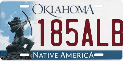 OK license plate 185ALB