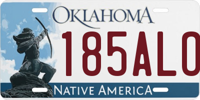 OK license plate 185ALO