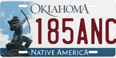 OK license plate 185ANC